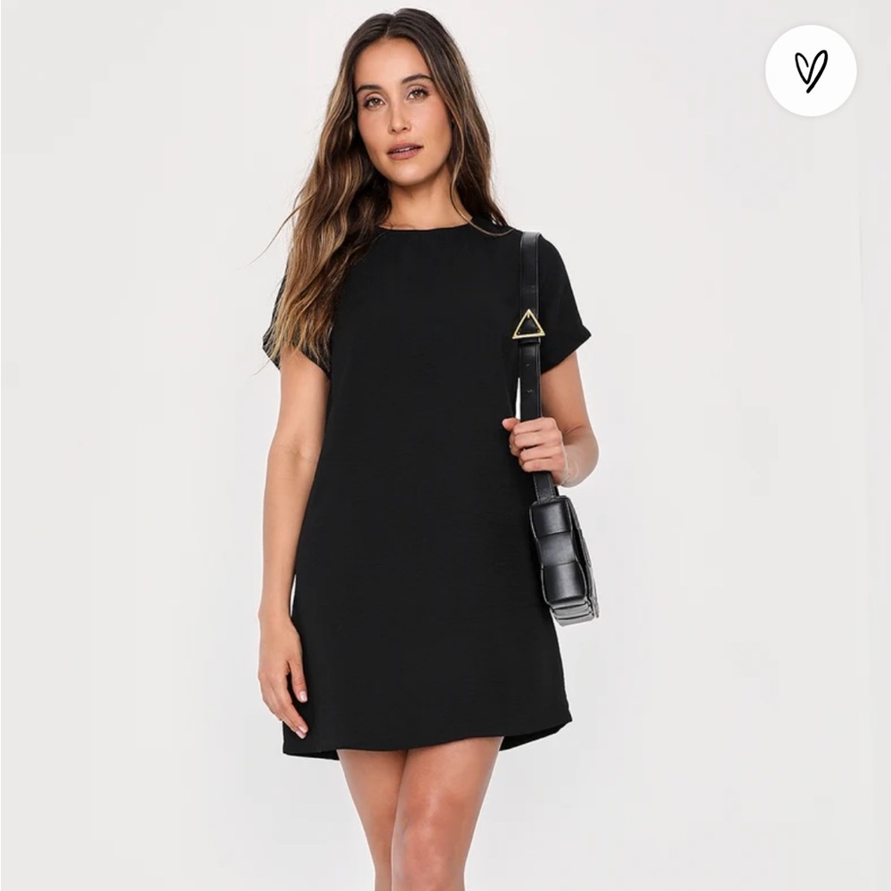 Lulu’s Shift and Shout Black Shift Dress